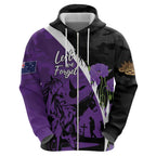 Australia ANZAC Day Zip Hoodie Animals of War - Lest We Forget