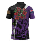 Australia ANZAC Day Zipper Polo Shirt Animals of War - Lest We Forget