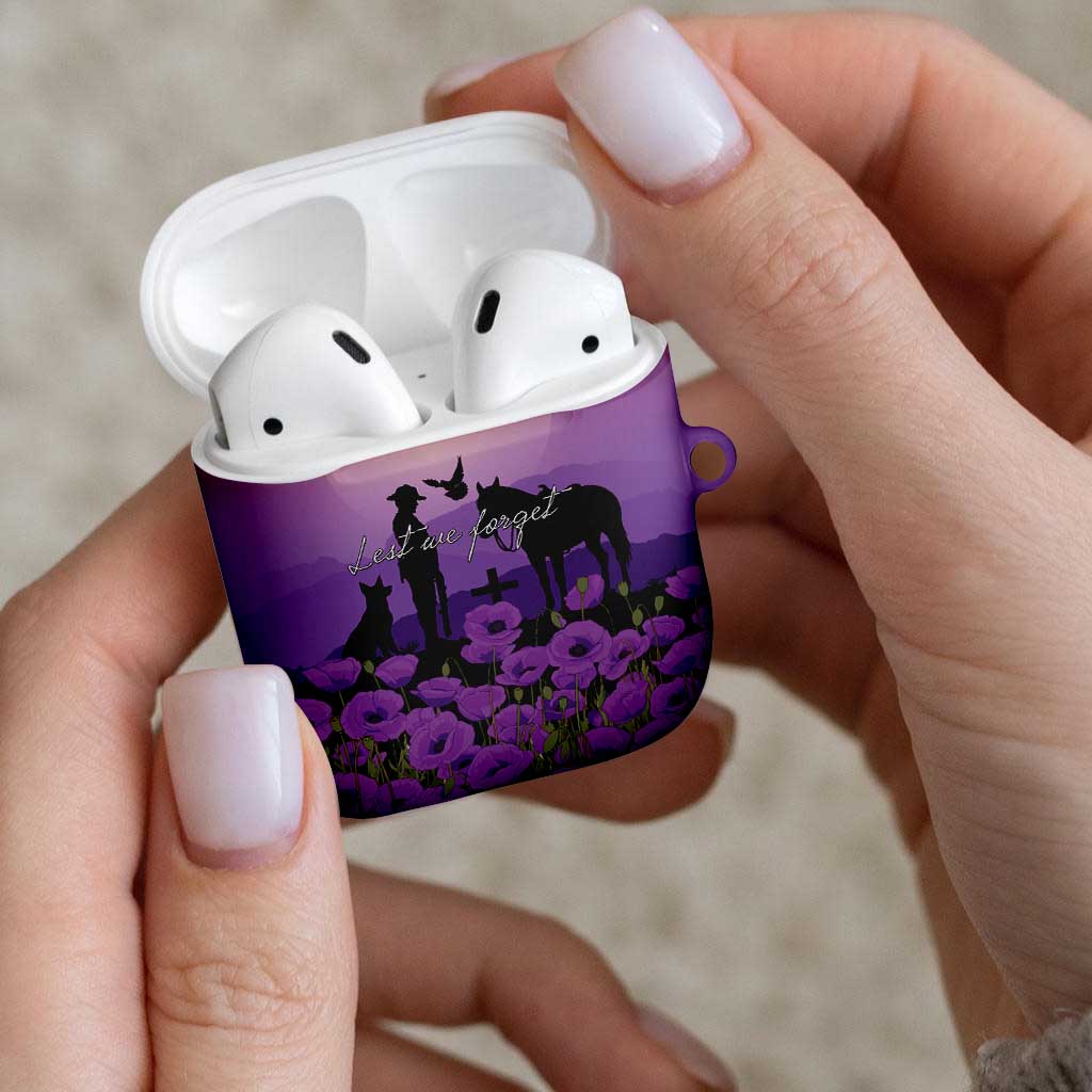 Australia ANZAC Animal Heroes AirPods Case Purple Poppies