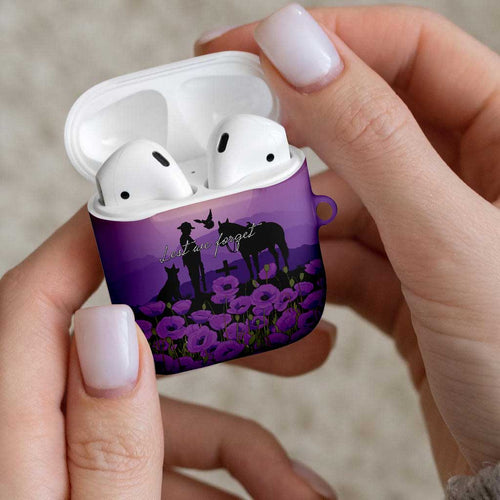 Australia ANZAC Animal Heroes AirPods Case Purple Poppies