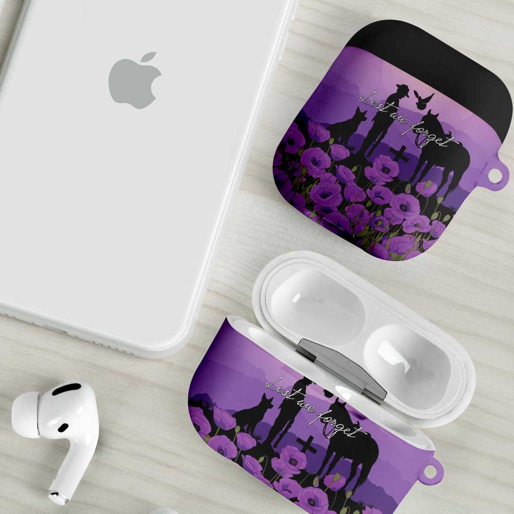 Australia ANZAC Animal Heroes AirPods Case Purple Poppies