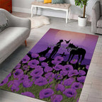 Australia ANZAC Animal Heroes Area Rug Purple Poppies