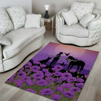Australia ANZAC Animal Heroes Area Rug Purple Poppies