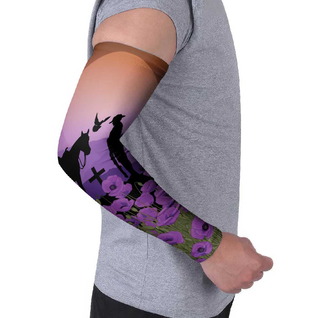 Australia ANZAC Animal Heroes Arm Sleeves Purple Poppies