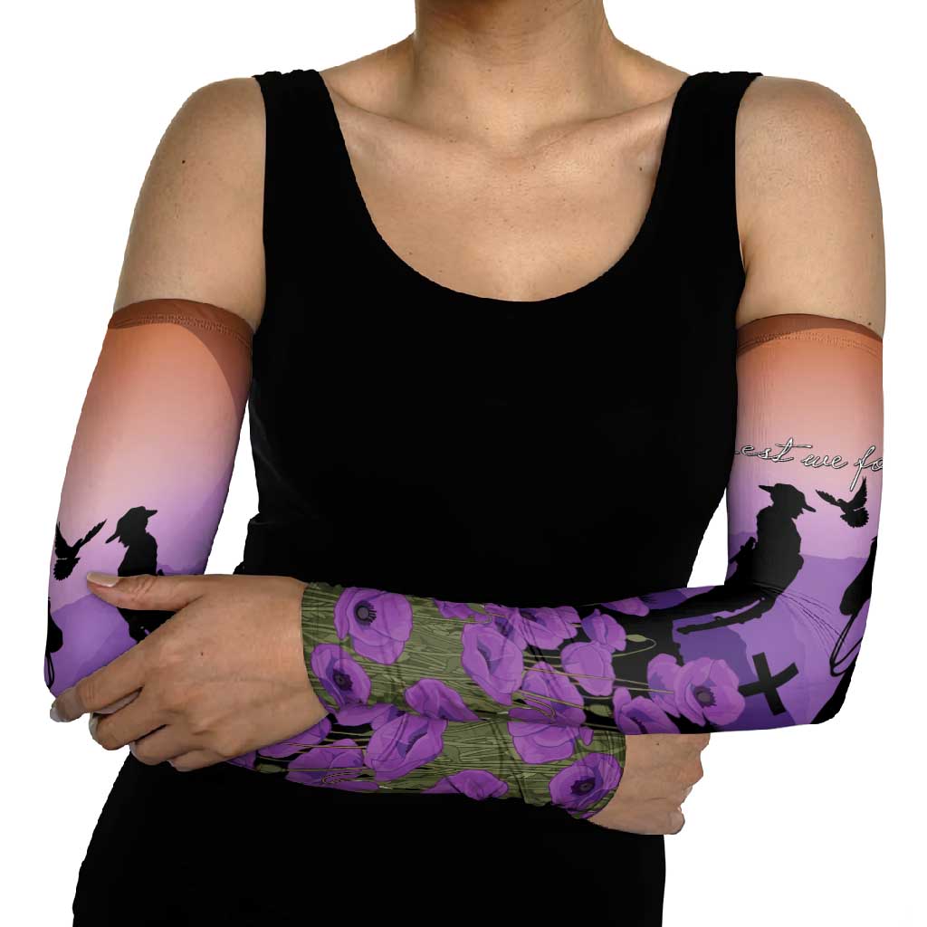 Australia ANZAC Animal Heroes Arm Sleeves Purple Poppies