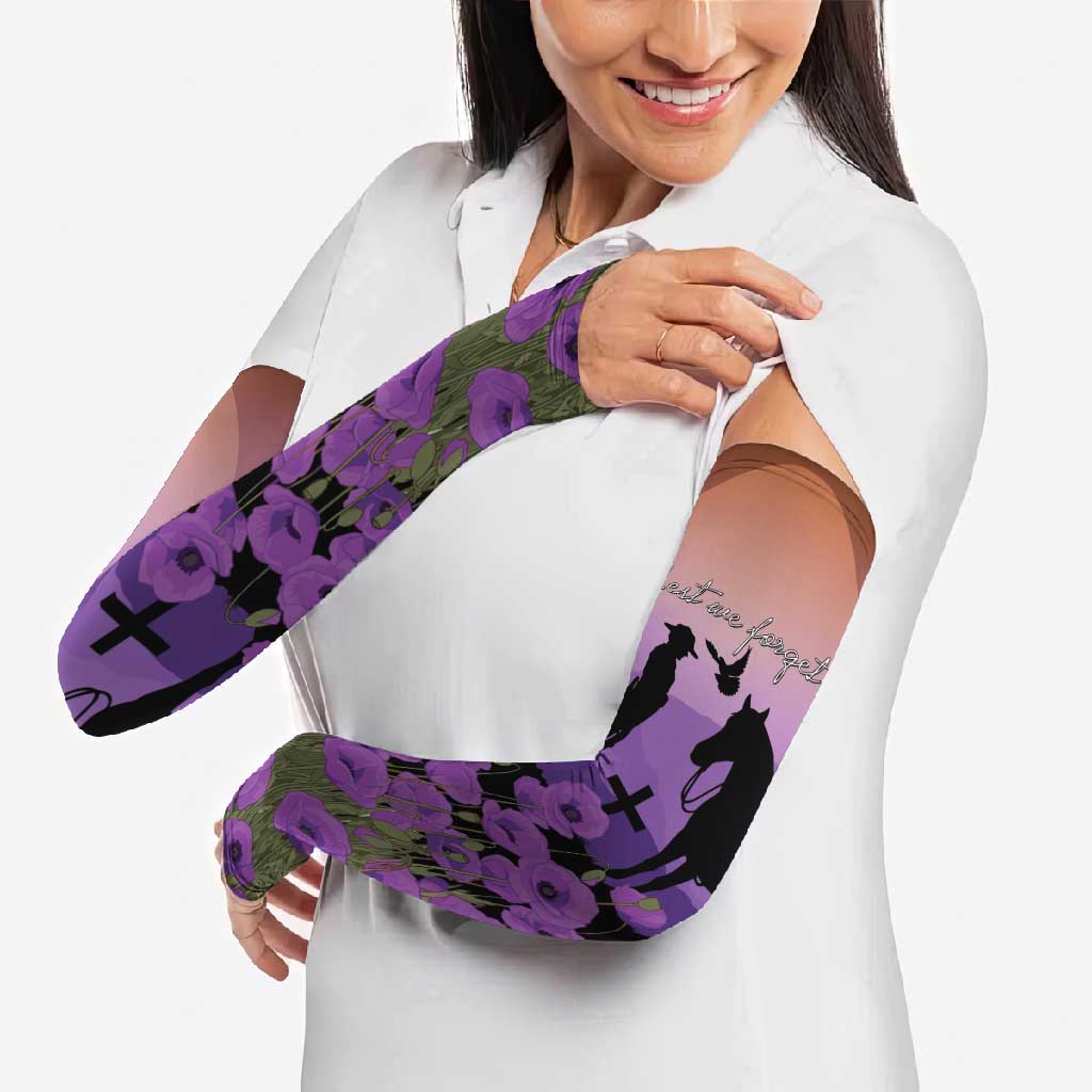 Australia ANZAC Animal Heroes Arm Sleeves Purple Poppies