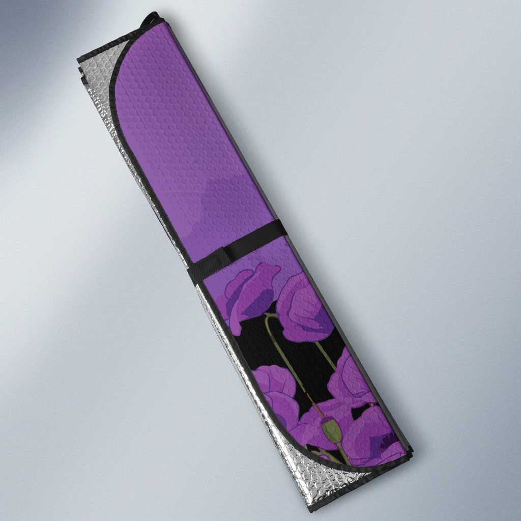 Australia ANZAC Animal Heroes Auto Sun Shade Purple Poppies