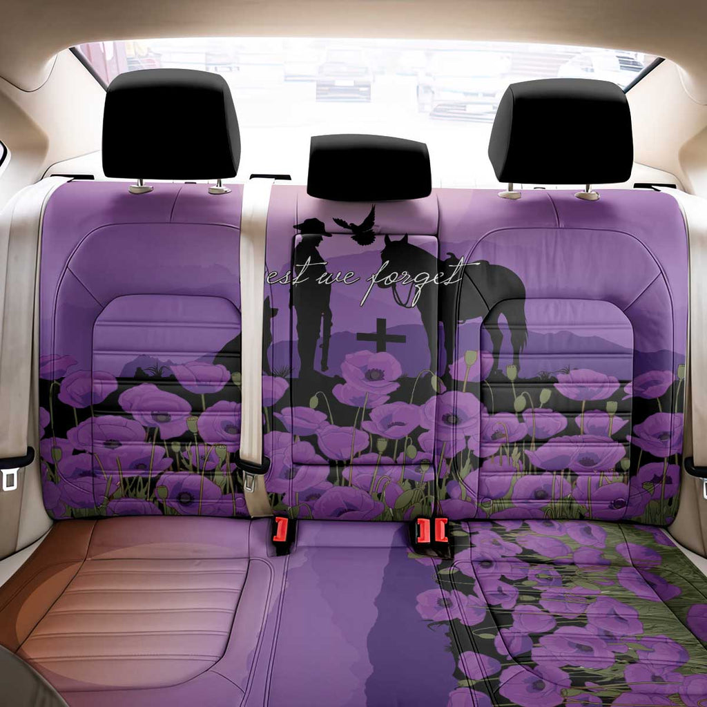 Australia ANZAC Animal Heroes Back Car Seat Cover Purple Poppies