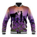 Australia ANZAC Animal Heroes Baseball Jacket Purple Poppies