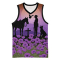 Australia ANZAC Animal Heroes Basketball Jersey Purple Poppies