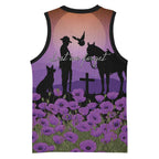 Australia ANZAC Animal Heroes Basketball Jersey Purple Poppies