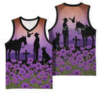 Australia ANZAC Animal Heroes Basketball Jersey Purple Poppies