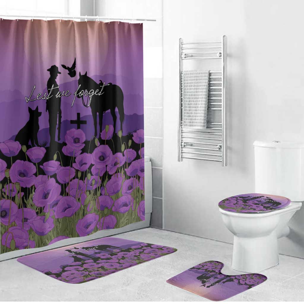 Australia ANZAC Animal Heroes Bathroom Set Purple Poppies