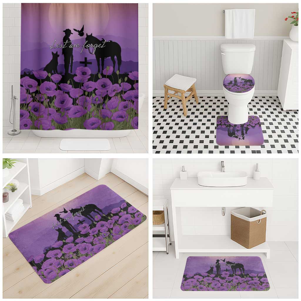 Australia ANZAC Animal Heroes Bathroom Set Purple Poppies