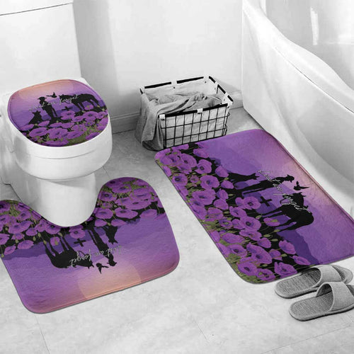 Australia ANZAC Animal Heroes Bathroom Set Purple Poppies