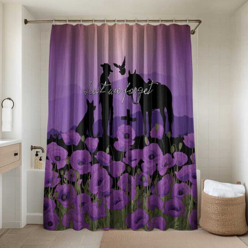 Australia ANZAC Animal Heroes Bathroom Set Purple Poppies