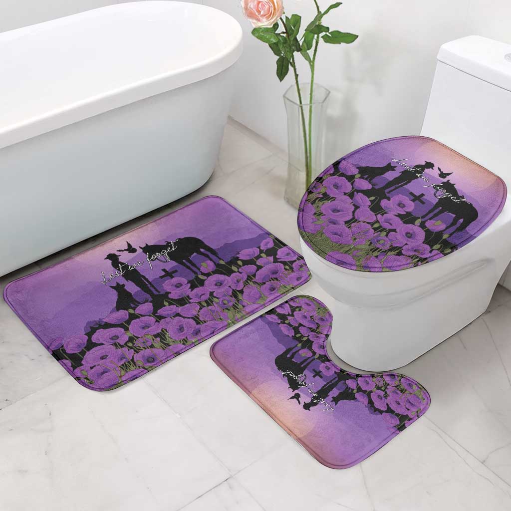 Australia ANZAC Animal Heroes Bathroom Set Purple Poppies