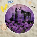Australia ANZAC Animal Heroes Beach Blanket Purple Poppies