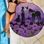 Australia ANZAC Animal Heroes Beach Blanket Purple Poppies