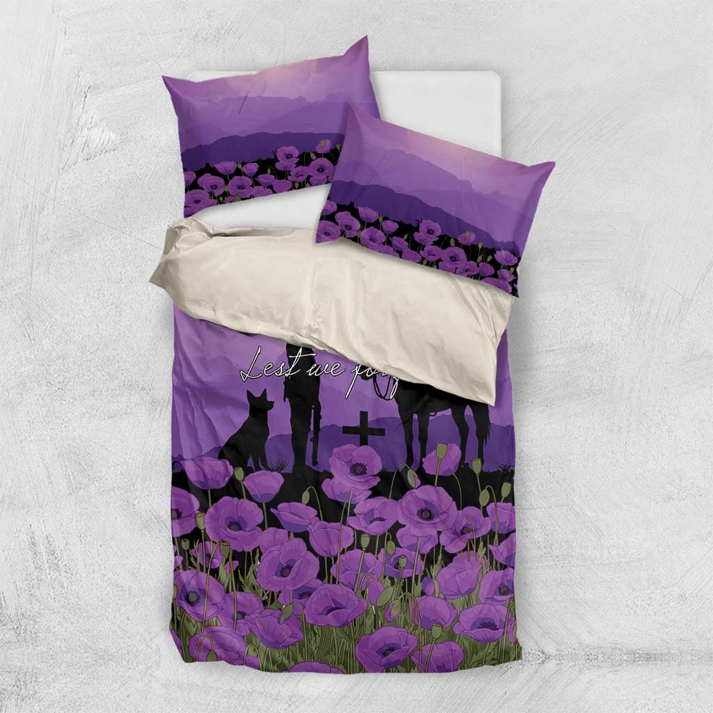 Australia ANZAC Animal Heroes Bedding Set Purple Poppies