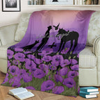 Australia ANZAC Animal Heroes Blanket Purple Poppies