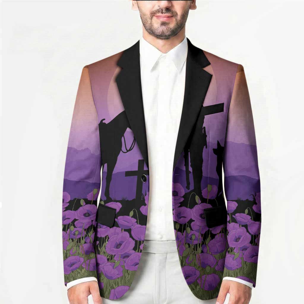 Australia ANZAC Animal Heroes Blazer Purple Poppies
