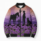 Australia ANZAC Animal Heroes Bomber Puffer Jacket Purple Poppies