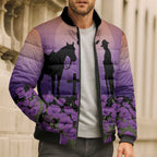 Australia ANZAC Animal Heroes Bomber Puffer Jacket Purple Poppies
