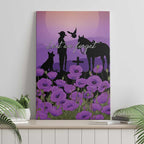 Australia ANZAC Animal Heroes Canvas Wall Art Purple Poppies
