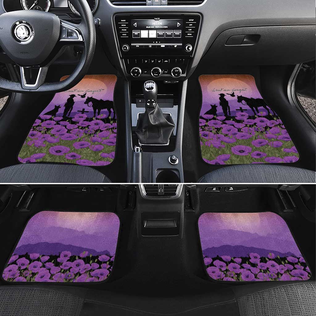 Australia ANZAC Animal Heroes Car Mats Purple Poppies
