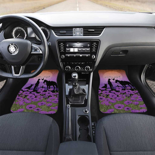 Australia ANZAC Animal Heroes Car Mats Purple Poppies