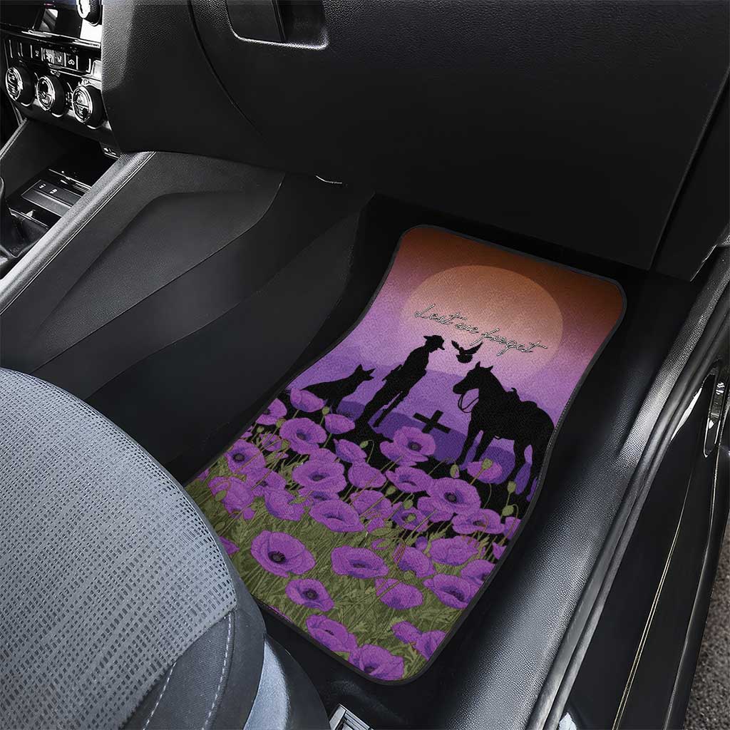 Australia ANZAC Animal Heroes Car Mats Purple Poppies