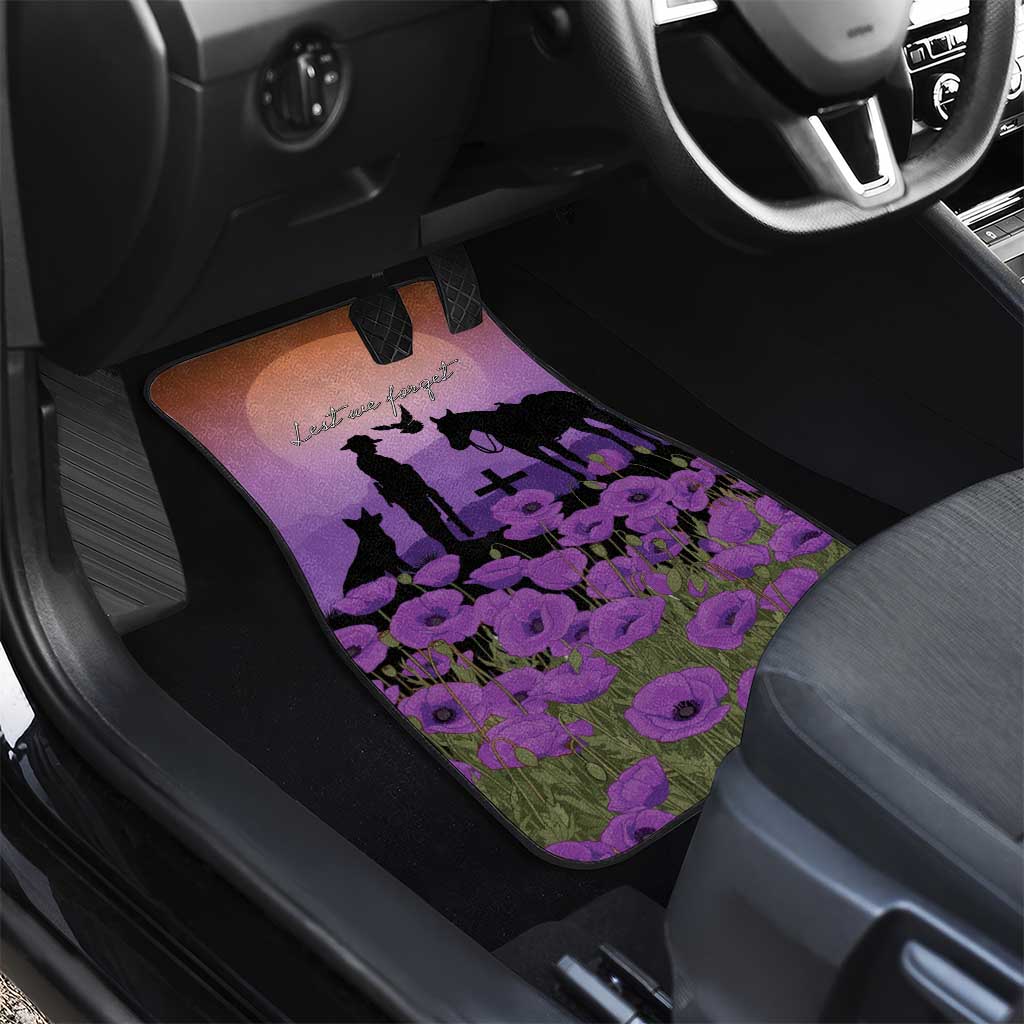 Australia ANZAC Animal Heroes Car Mats Purple Poppies