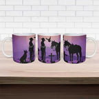 Australia ANZAC Animal Heroes Ceramic Mug Purple Poppies