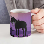 Australia ANZAC Animal Heroes Ceramic Mug Purple Poppies