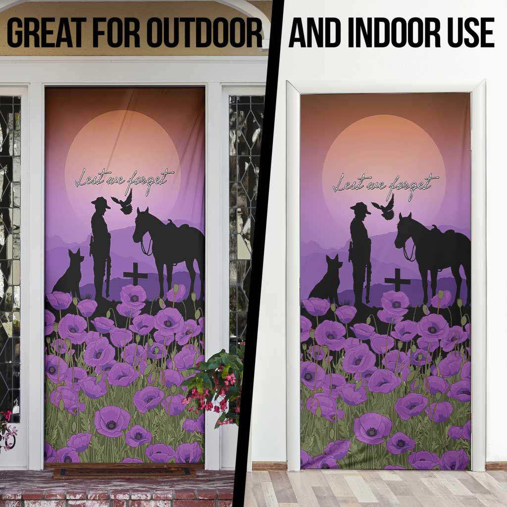Australia ANZAC Animal Heroes Door Cover Purple Poppies