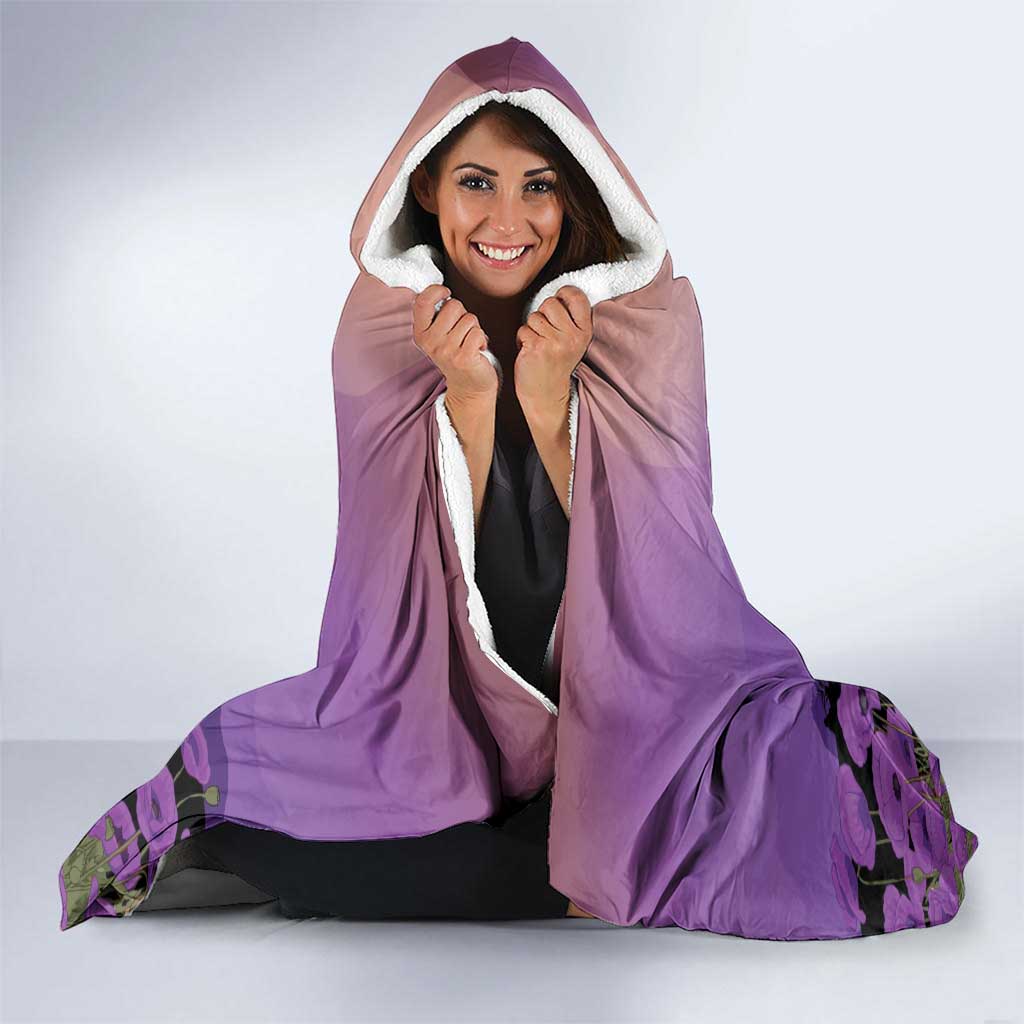 Australia ANZAC Animal Heroes Hooded Blanket Purple Poppies