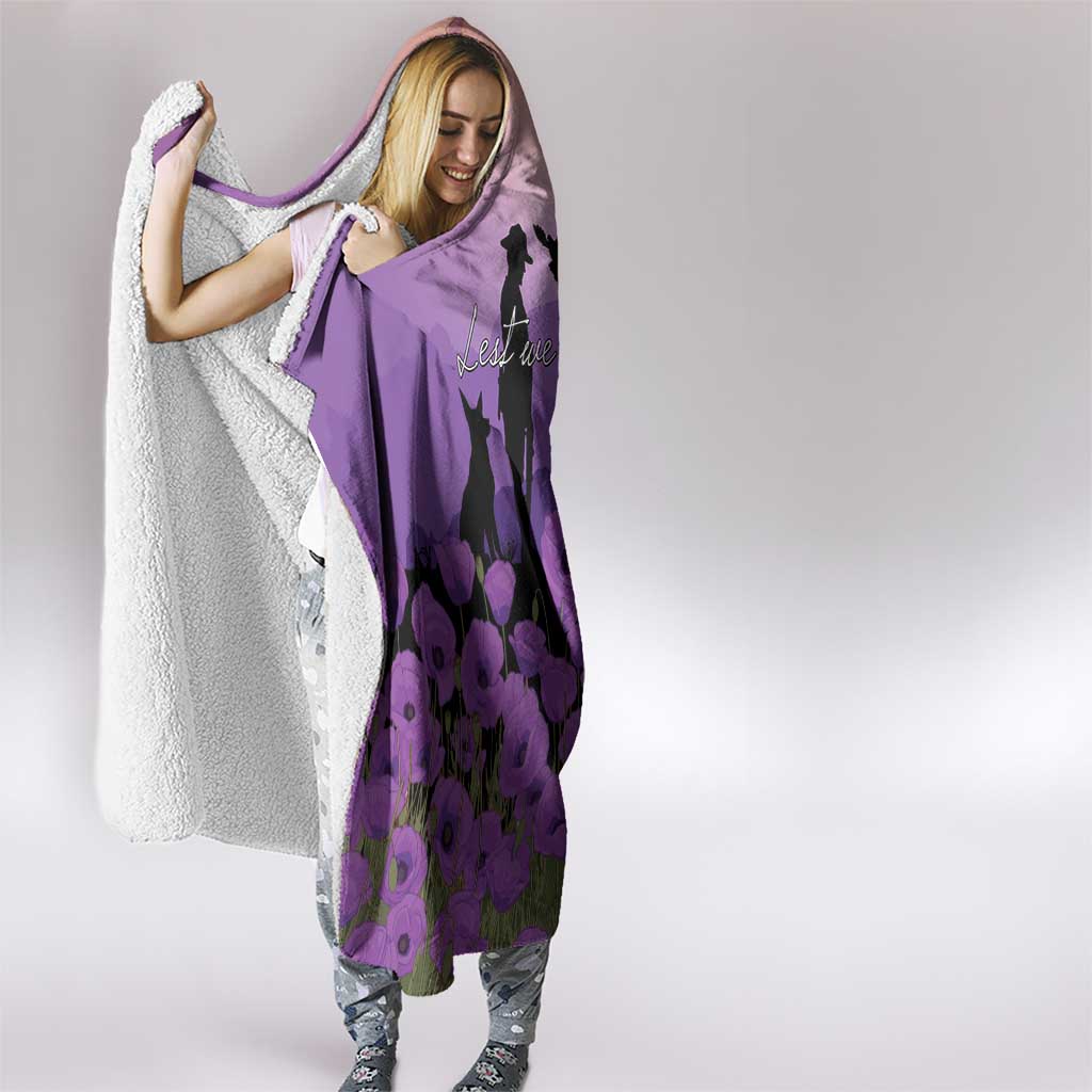 Australia ANZAC Animal Heroes Hooded Blanket Purple Poppies