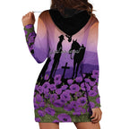 Australia ANZAC Animal Heroes Hoodie Dress Purple Poppies