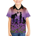 Australia ANZAC Animal Heroes Kid Hawaiian Shirt Purple Poppies