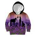 Australia ANZAC Animal Heroes Kid Hoodie Purple Poppies