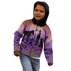 Australia ANZAC Animal Heroes Kid Hoodie Purple Poppies
