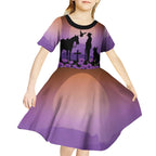 Australia ANZAC Animal Heroes Kid Short Sleeve Dress Purple Poppies