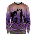 Australia ANZAC Animal Heroes Long Sleeve Shirt Purple Poppies