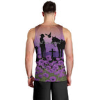 Australia ANZAC Animal Heroes Men Tank Top Purple Poppies
