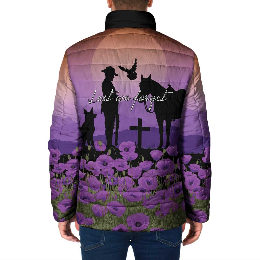 Australia ANZAC Animal Heroes Padded Jacket Purple Poppies