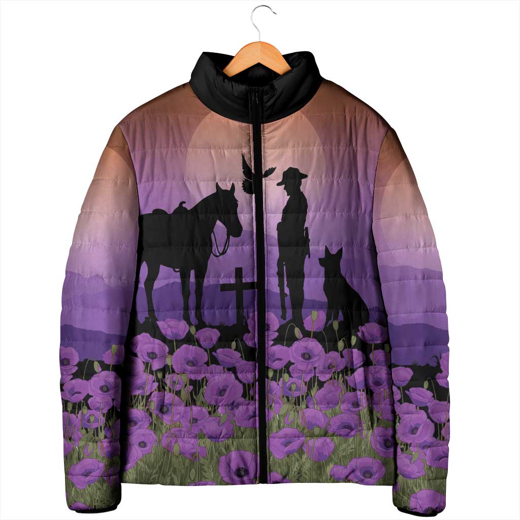 Australia ANZAC Animal Heroes Padded Jacket Purple Poppies