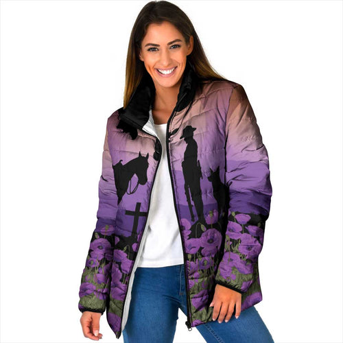 Australia ANZAC Animal Heroes Padded Jacket Purple Poppies