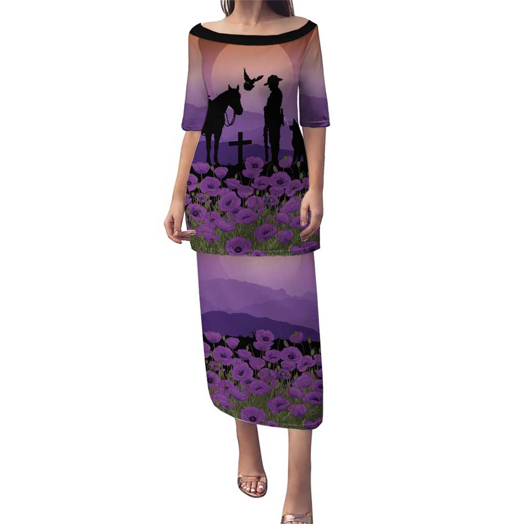 Australia ANZAC Animal Heroes Puletasi Purple Poppies