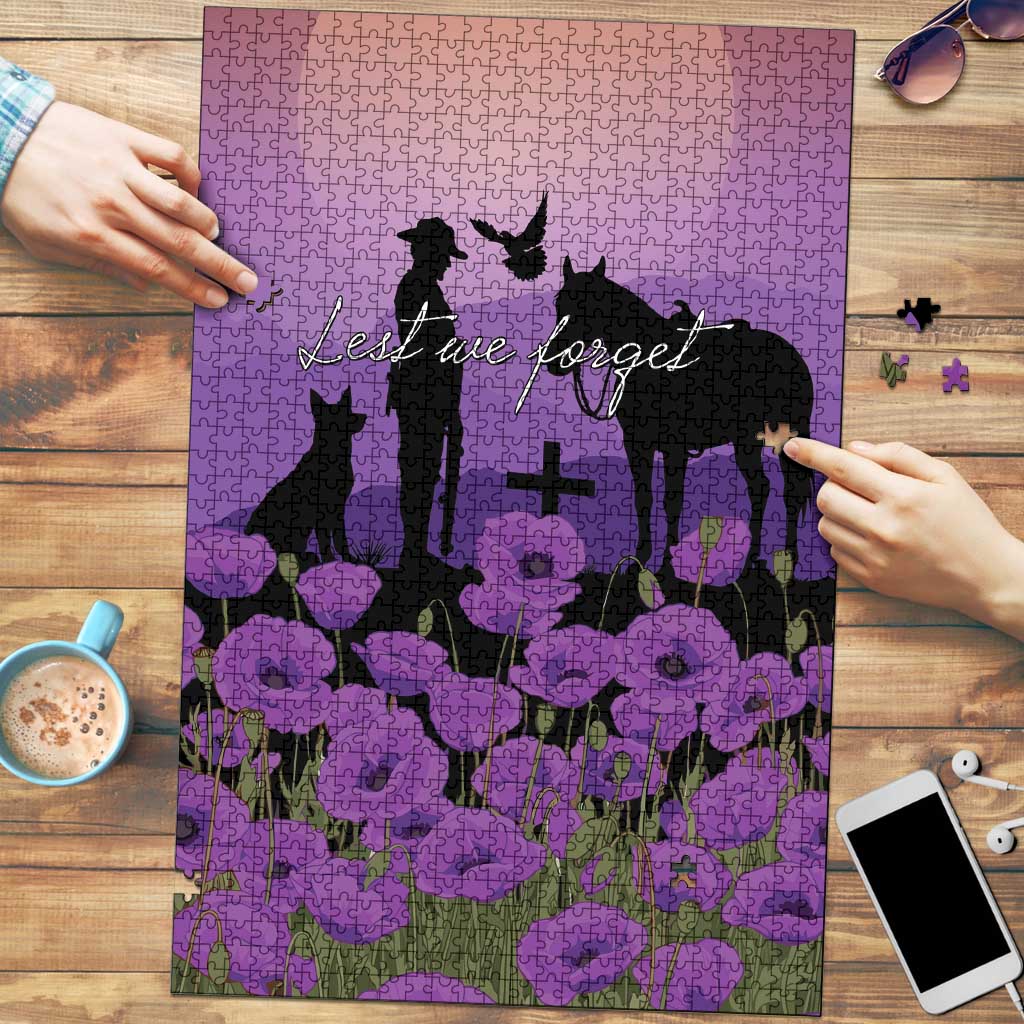 Australia ANZAC Animal Heroes Puzzle Purple Poppies